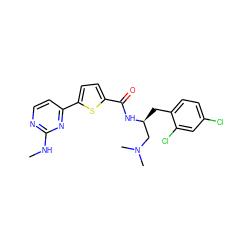 CNc1nccc(-c2ccc(C(=O)N[C@@H](Cc3ccc(Cl)cc3Cl)CN(C)C)s2)n1 ZINC000036144135