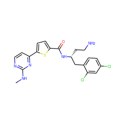 CNc1nccc(-c2ccc(C(=O)N[C@H](CCN)Cc3ccc(Cl)cc3Cl)s2)n1 ZINC000036144129