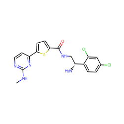 CNc1nccc(-c2ccc(C(=O)NC[C@@H](N)c3ccc(Cl)cc3Cl)s2)n1 ZINC000036144137