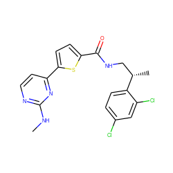 CNc1nccc(-c2ccc(C(=O)NC[C@H](C)c3ccc(Cl)cc3Cl)s2)n1 ZINC000036144159