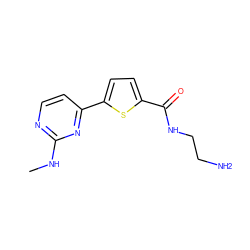 CNc1nccc(-c2ccc(C(=O)NCCN)s2)n1 ZINC000036144131