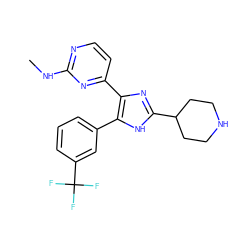 CNc1nccc(-c2nc(C3CCNCC3)[nH]c2-c2cccc(C(F)(F)F)c2)n1 ZINC000045498064