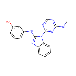 CNc1ncnc(-n2c(Nc3cccc(O)c3)nc3ccccc32)n1 ZINC000071317359