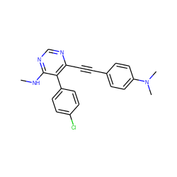 CNc1ncnc(C#Cc2ccc(N(C)C)cc2)c1-c1ccc(Cl)cc1 ZINC000028646475