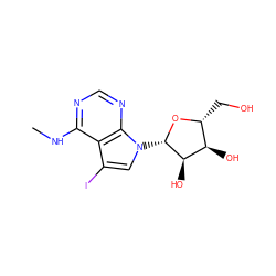 CNc1ncnc2c1c(I)cn2[C@@H]1O[C@H](CO)[C@@H](O)[C@H]1O ZINC000026730138