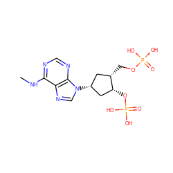 CNc1ncnc2c1ncn2[C@@H]1C[C@H](COP(=O)(O)O)[C@H](OP(=O)(O)O)C1 ZINC000027859835