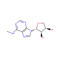 CNc1ncnc2c1ncn2[C@@H]1OC[C@@H](O)[C@H]1O ZINC000042963993