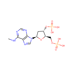 CNc1ncnc2c1ncn2[C@H]1C[C@H](OP(=O)(O)O)[C@@H](COP(=O)(O)O)O1 ZINC000003985980