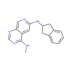 CNc1ncnc2cnc(NC3Cc4ccccc4C3)cc12 ZINC000040834948