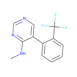 CNc1ncncc1-c1ccccc1C(F)(F)F ZINC000004266160