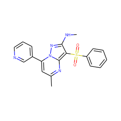 CNc1nn2c(-c3cccnc3)cc(C)nc2c1S(=O)(=O)c1ccccc1 ZINC000169699840