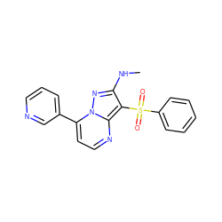 CNc1nn2c(-c3cccnc3)ccnc2c1S(=O)(=O)c1ccccc1 ZINC000169699839