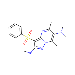 CNc1nn2c(C)c(N(C)C)c(C)nc2c1S(=O)(=O)c1ccccc1 ZINC000073161526