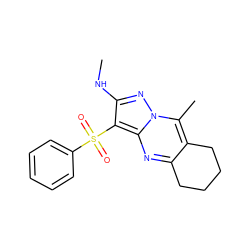 CNc1nn2c(C)c3c(nc2c1S(=O)(=O)c1ccccc1)CCCC3 ZINC000049035210