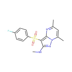 CNc1nn2c(C)cc(C)nc2c1S(=O)(=O)c1ccc(F)cc1 ZINC000066098764