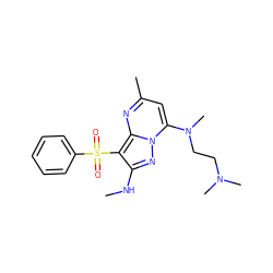 CNc1nn2c(N(C)CCN(C)C)cc(C)nc2c1S(=O)(=O)c1ccccc1 ZINC000073196711