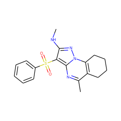 CNc1nn2c3c(c(C)nc2c1S(=O)(=O)c1ccccc1)CCCC3 ZINC000049047851