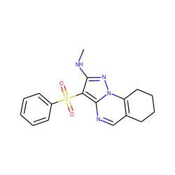 CNc1nn2c3c(cnc2c1S(=O)(=O)c1ccccc1)CCCC3 ZINC000049785499