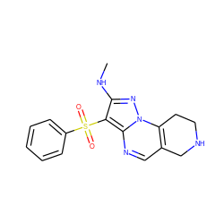 CNc1nn2c3c(cnc2c1S(=O)(=O)c1ccccc1)CNCC3 ZINC000095552628