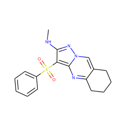 CNc1nn2cc3c(nc2c1S(=O)(=O)c1ccccc1)CCCC3 ZINC000049034896