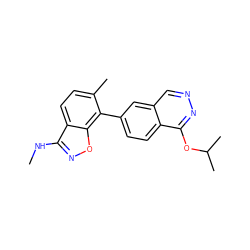 CNc1noc2c(-c3ccc4c(OC(C)C)nncc4c3)c(C)ccc12 ZINC000040954617