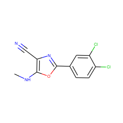CNc1oc(-c2ccc(Cl)c(Cl)c2)nc1C#N ZINC000169345935