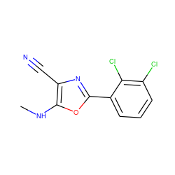 CNc1oc(-c2cccc(Cl)c2Cl)nc1C#N ZINC000169345934