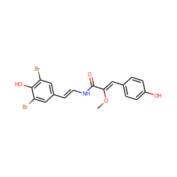 CO/C(=C\c1ccc(O)cc1)C(=O)N/C=C/c1cc(Br)c(O)c(Br)c1 ZINC000013378881