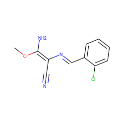 CO/C(N)=C(C#N)/N=C/c1ccccc1Cl ZINC000015987488