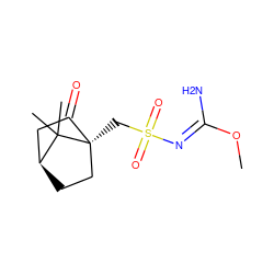 CO/C(N)=N/S(=O)(=O)C[C@@]12CC[C@@H](CC1=O)C2(C)C ZINC000029483777