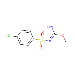 CO/C(N)=N/S(=O)(=O)c1ccc(Cl)cc1 ZINC000013808083