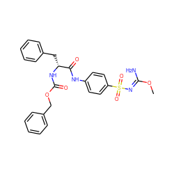 CO/C(N)=N/S(=O)(=O)c1ccc(NC(=O)[C@@H](Cc2ccccc2)NC(=O)OCc2ccccc2)cc1 ZINC000013808135