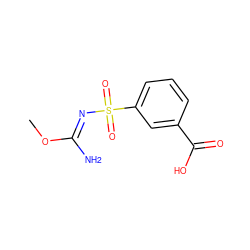 CO/C(N)=N/S(=O)(=O)c1cccc(C(=O)O)c1 ZINC000013808112