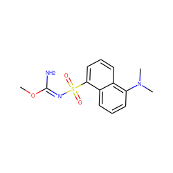 CO/C(N)=N/S(=O)(=O)c1cccc2c(N(C)C)cccc12 ZINC000013808127