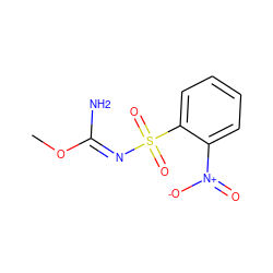 CO/C(N)=N/S(=O)(=O)c1ccccc1[N+](=O)[O-] ZINC000013808095