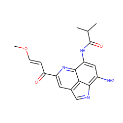 CO/C=C/C(=O)c1cc2c3c(c(N)cc(NC(=O)C(C)C)c3n1)N=C2 ZINC000068198666