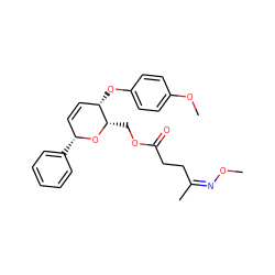 CO/N=C(/C)CCC(=O)OC[C@@H]1O[C@H](c2ccccc2)C=C[C@@H]1Oc1ccc(OC)cc1 ZINC000008035604