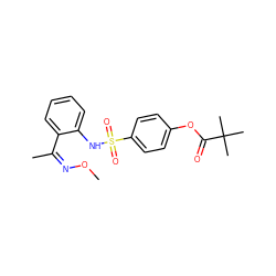 CO/N=C(/C)c1ccccc1NS(=O)(=O)c1ccc(OC(=O)C(C)(C)C)cc1 ZINC000299858039