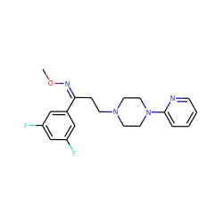 CO/N=C(/CCN1CCN(c2ccccn2)CC1)c1cc(F)cc(F)c1 ZINC000036216681