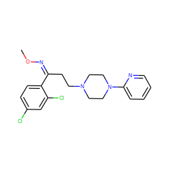 CO/N=C(/CCN1CCN(c2ccccn2)CC1)c1ccc(Cl)cc1Cl ZINC000038147633