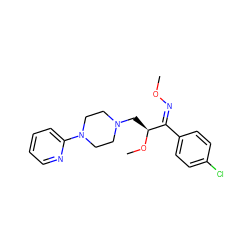 CO/N=C(/c1ccc(Cl)cc1)[C@H](CN1CCN(c2ccccn2)CC1)OC ZINC000038147622