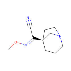 CO/N=C(\C#N)[C@@]12CCCN(CC1)C2 ZINC000049892905