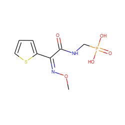 CO/N=C(\C(=O)NCP(=O)(O)O)c1cccs1 ZINC000072170210