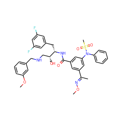 CO/N=C(\C)c1cc(C(=O)N[C@@H](Cc2cc(F)cc(F)c2)[C@H](O)CNCc2cccc(OC)c2)cc(N(c2ccccc2)S(C)(=O)=O)c1 ZINC000049614581