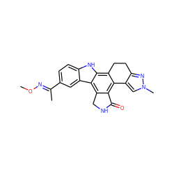 CO/N=C(\C)c1ccc2[nH]c3c4c(c5c(c3c2c1)CNC5=O)-c1cn(C)nc1CC4 ZINC000029041253