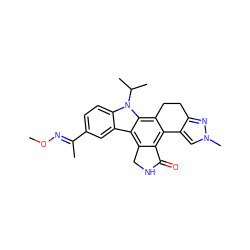 CO/N=C(\C)c1ccc2c(c1)c1c3c(c4c(c1n2C(C)C)CCc1nn(C)cc1-4)C(=O)NC3 ZINC000029041273