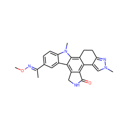 CO/N=C(\C)c1ccc2c(c1)c1c3c(c4c(c1n2C)CCc1nn(C)cc1-4)C(=O)NC3 ZINC000029041268