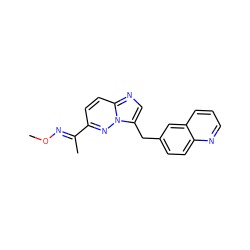 CO/N=C(\C)c1ccc2ncc(Cc3ccc4ncccc4c3)n2n1 ZINC000096170306