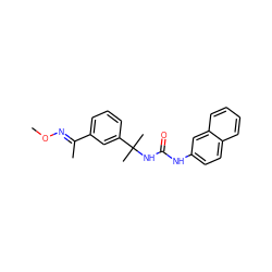 CO/N=C(\C)c1cccc(C(C)(C)NC(=O)Nc2ccc3ccccc3c2)c1 ZINC000095577657