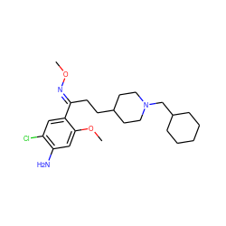 CO/N=C(\CCC1CCN(CC2CCCCC2)CC1)c1cc(Cl)c(N)cc1OC ZINC000299867980